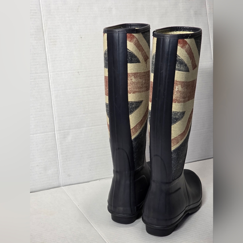 Hunter Rain Boots Womans Size 5 Union Jack British - Picture 4 of 11